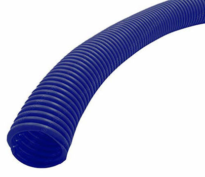 Picture of Electriduct Split Wire Loom Tubing Polyethylene Corrugated Flexible Conduit - 1/4" Nominal Size - 20 Feet - Blue