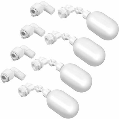 Picture of Water Filter Float Ball Valve 1/4 Inch Adjustable Float Valve Plastic Water Tank Float Valves for Ponds, Water Pump, Water Trough, Aquariums, Aquaculture, Water Tank, Reservoir (4)
