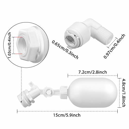 GetUSCart Water Filter Float Ball Valve 1/4 Inch Adjustable Float