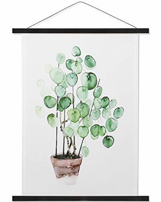 Picture of Magnetic Poster Hanger Wooden Poster Hangers, 13 Inch, Extra Strong Magnets, Quick Assembly and Easy Use, Wood Poster Hanger for Wall Art, Pictures, Prints, Maps, Canvas, 13x22 13x19 13x18, Black