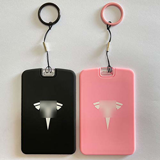 GetUSCart- TANDRIVE 2PCS Silicone Key Card Holder Case Compatible with Tesla  Model 3 and Model Y?Key Protector Cover Accessories, Black and Pink