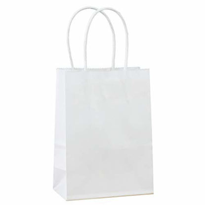 Picture of ADIDO EVA 25 PCS X-Small Gift Bags White Kraft Paper Bags with Handles for Party Favors (5.9 x 4.3 x 2.4 In)
