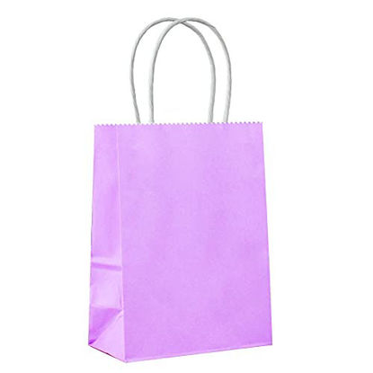 Picture of ADIDO EVA 25 PCS X-Small Gift Bags purple Kraft Paper Bags with Handles for Party Favors (5.9 x 4.3 x 2.4 In)