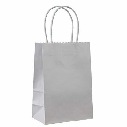 Picture of ADIDO EVA 25 PCS X-Small Gift Bags Grey Kraft Paper Bags with Handles for Party Favors (5.9 x 4.3 x 2.4 In)
