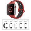 Picture of R-fun Band Compatible with Apple Watch 42/44mm Women and Men, Soft Silicone Replacement Wristband for Apple iWatch Series 4, Series 3, Series 2, Series 1, Sport, Edition(Red/Black+Blue/Write)