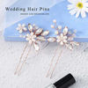 Picture of Jakawin Bride Wedding Pearl Hair Pins Bridal Hair Accessories Flower Hair Piece for Women and Girls HP065 (Rose Gold)