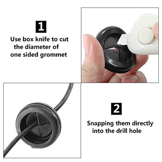 GetUSCart Zorveiio 1" ID 11/4" Drill Hole Rubber Hole Grommet with