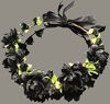 Picture of Flower Crown Floral Girls Headband - Black Womens Headpiece Wedding Bridal - Artificial Silk Roses Boho Wreath