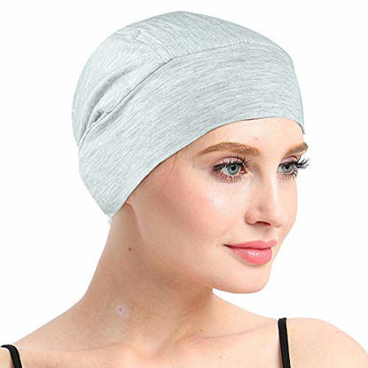Picture of Women Elastic Lightweight Bamboo Night Sleep Cap for Chemo Patients Hair Loss