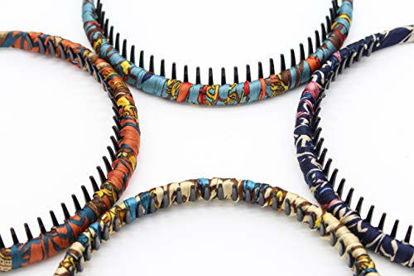 Picture of JOBAND boho bandeau headbands hairband for women Non-slip hair bands Teeth Comb Hair Accessories Resin hair hoop (4 pcs)
