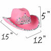 Picture of PROLOSO Pink Cowboy Hat with Crown Blinking Felt Cowgirl Hat Princess Hat