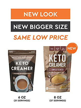 Picture of 360 Nutrition KETO Creamer With MCT Oil | Sweetened with Coconut Sugar | Dairy Free Coffee Creamer Milk Substitute (8oz)