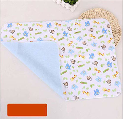 Picture of 4pcs Pack Monvecle Baby Infant Cotton Waterproof Changing Pads Washable Resuable Diapers Liners Mats Small 18"x12"