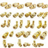 Picture of ALLiSHOP SMA Connectors kit 18 Type SMA RP-SMA Adapter Plug and Jack Straight and 90° SMA Connector Goldplated Brass RF Coax Connectivity Set for FPV Antennas Radio Baofeng Yaesu IP Camera Project