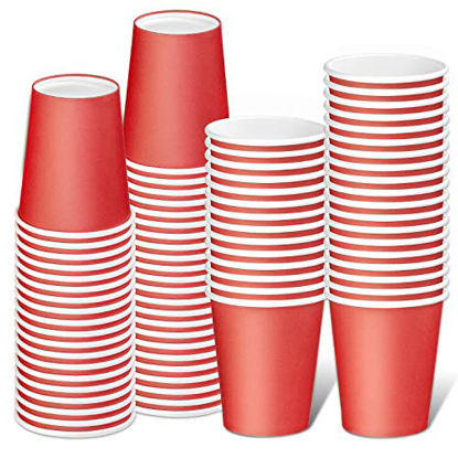 Picture of BALDCC Paper Coffee Cups 8 oz,Paper Cups Bulk 75 Packs, Disposable Paper Cups Suit For Home, Kitchen, Office, Red Beverage Cups for Birthday Parties, Outdoor Campings and DIYs.(Red)