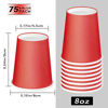 Picture of BALDCC Paper Coffee Cups 8 oz,Paper Cups Bulk 75 Packs, Disposable Paper Cups Suit For Home, Kitchen, Office, Red Beverage Cups for Birthday Parties, Outdoor Campings and DIYs.(Red)