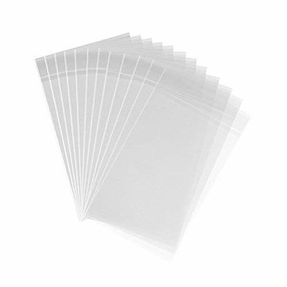 Picture of 200ct Square Clear Cello Cellophane Bags 6x6 Self Sealing - 1.4 mils Thick Adhesive OPP Poly Bags for Jewelry Earrings Candies Bakery Candle Cookie 6'' x 6''