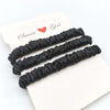 Picture of MAXFEEL 100% Pure Muberry Silk Hair Scrunchie Small Silk Scrunchy Skinny Hair Ties for Breakage Prevention Black 3 Pack