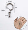 Picture of IDEALSV 60 Pcs (304) Stainless Steel Screw Ceiling Hooks 1 Inch Cup Hook Screw-in Light Hooks