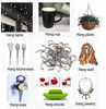 Picture of IDEALSV 60 Pcs (304) Stainless Steel Screw Ceiling Hooks 1 Inch Cup Hook Screw-in Light Hooks