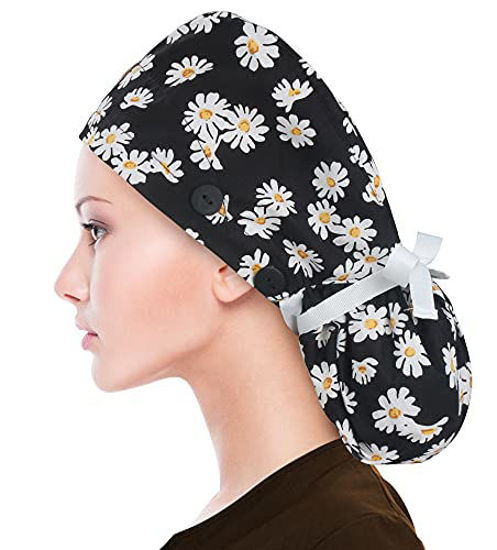 GetUSCart- ABAMERICA Working Cap with Button Long Hair, Adjustable Working Hat Ponytail Holder, Tie Back Hats for Women & Men, One Size (2 Pack: Ponytail-Black Embroidery+Stethoscope) GetUSCart- ABAMERICA Working Cap with Button Long Hair, Adjustable Working Hat Ponytail Holder, Tie Back Hats for Women & Men, One Size (2 Pack: Ponytail-Black Embroidery+Stethoscope)