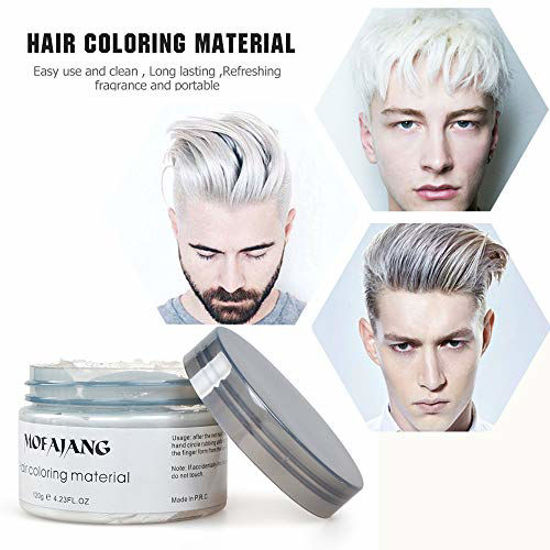 GetUSCart- White Hair Color Wax Pomades oz - Natural Hair Coloring Wax Material Disposable Hair Styling Clays Ash for Cosplay, Party (White) GetUSCart- White Hair Color Wax Pomades oz - Natural Hair Coloring Wax Material Disposable Hair Styling Clays Ash for Cosplay, Party (White)