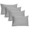 Picture of YIYEA Premium 1800 Thread Count Ultra-Soft Microfiber Pillowcase Set - Double Brushed - Wrinkle Resistant (Standard Pillowcase Set of 4, Light Grey)