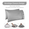 Picture of YIYEA Premium 1800 Thread Count Ultra-Soft Microfiber Pillowcase Set - Double Brushed - Wrinkle Resistant (Standard Pillowcase Set of 4, Light Grey)
