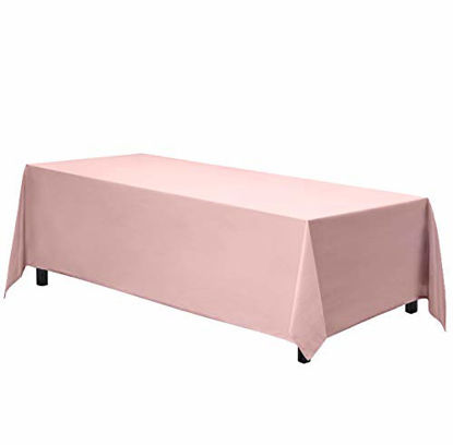 Picture of Gee Di Moda Rectangle Tablecloth - 70 x 120 Inch - Pink Rectangular Table Cloth in Washable Polyester - Great for Buffet Table, Parties, Holiday Dinner, Wedding & More