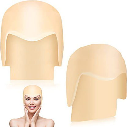 Picture of 2 Pieces Latex Bald Caps Makeup Bald Head Wig Caps Costume Accessories Halloween Christmas Party Props for Men Women Adult Costume Party Theme Party