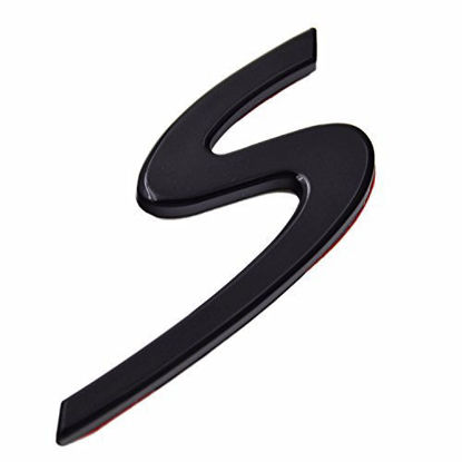 Picture of Zorratin Gloss Black"S" S Letter Rear Trunk Boot Lid Hatch Tailgate Emblem Badge for Porsche 911 Carrera 991 Panamera Boxster Macan Cayenne Turbo 2011+ 2012 2013 2015 2017 2018