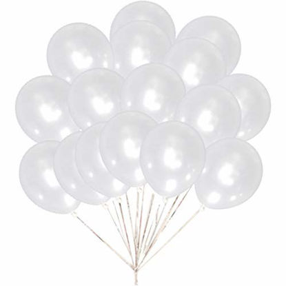 Picture of IN-JOOYAA 5 Inch Pearl White Small Balloons 200 Pack Latex Party Balloons for Photo Shoot Wedding Baby Shower Birthday Party Decorations