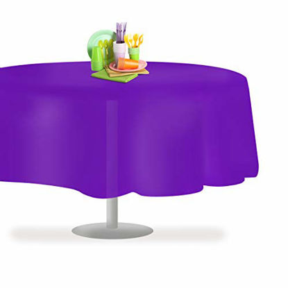 Picture of Purple 6 Pack Premium Disposable Plastic Tablecloth 54 Inch. x 108 Inch. Rectangle Table Cover by Grandipity