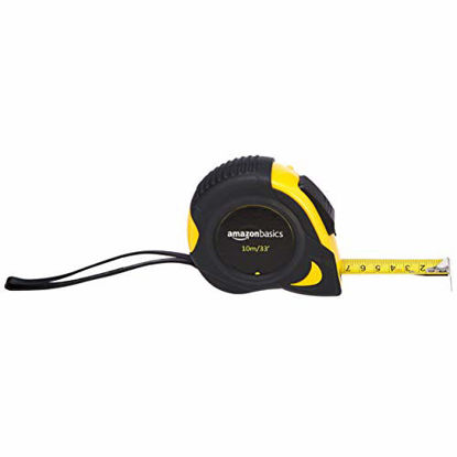 Picture of Amazon Basics Self-Locking Tape Measure - 33-Feet (10-Meters), Inch/Metric Scale, MID Accuracy