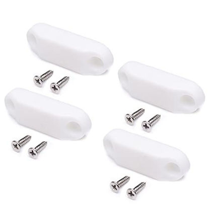 Picture of CALPALMY (2 Pairs) Magnetic Baggage Door Catch and Holder Kit - White RV Storage Door Latch Perfect Alternative for Plastic Spring Clips for Use in Campers and Motor Homes