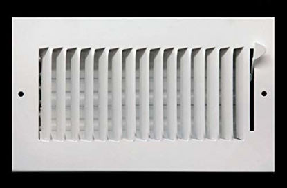 Picture of 8" X 6" 1-Way AIR Supply Grille - Vent Cover & Diffuser - Flat Stamped Face - White [Outer Dimensions: 9.75"w X 7.75"h]