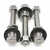 Picture of (5 Sets) 3/8-16x3" Stainless Steel Hex Head Screws Bolts, Nuts, Flat & Lock Washers, 18-8 (304) S/S, Fully Threaded by Bolt Fullerkreg