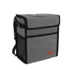 Picture of Car Trash Can Leak Proof Car Trash Bag Waterproof Car Garbage Can with Lid for SUV Front Seat Multipurpose Car Hanging for Headrest Collapsible and Portable with Storage Mesh Pocket, Charcoal Gray