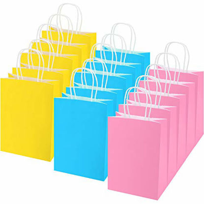Picture of Blulu 15 Pieces Easter Gift Bags Paper Candy Bags with Handle for Holiday Party Gifts Packing