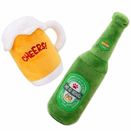 GetUSCart- CheeseandU Dog Squeaky Plush Toys Set - Puppy Chew Toy -2 ...