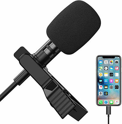 Picture of Lavalier Lapel Microphone for iPhone, Professional Omnidirectional iPhone Microphone Audio Video Recording for iPhone 11 Pro X Xr Xs Max 8 8plus 7 7plus 6 6plus, iPad, iPod for YouTube, Vlog, Podcast