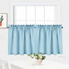 Picture of NANAN Tier Curtains,Waffle Weave Textured Tailored Short Curtains for Bathroom Waterproof Window Covering Kitchen Cafe Curtains - 30" x 24", Dusty Blue, Set of 2