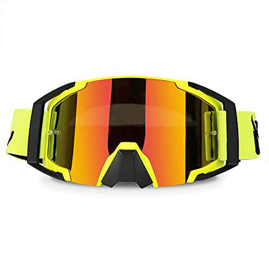 Picture of Motocross Goggles Dirtbike ATV Motorcycle Anti-UV Motorbike Ski Goggles Anti-Slip Strap Nose Cover Fit Glasses & Helmet
