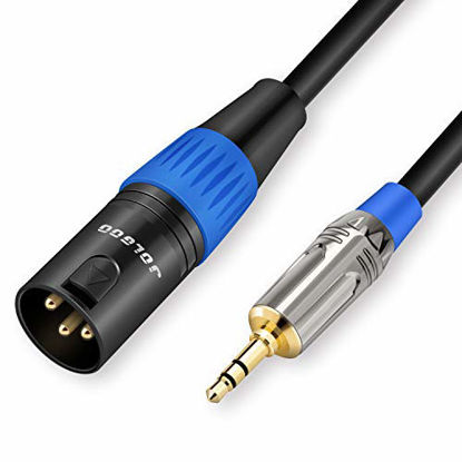 Picture of JOLGOO 3.5mm to XLR Cable, Unbalanced 1/8" Stereo Plug to XLR Male Microphone Cable, XLR to 3.5mm Cable, Compatible with iPhone, iPod, Computer, Video Camera, and More, 6.6 Feet