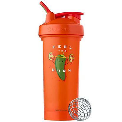 Picture of BlenderBottle Just for Fun Classic V2 Shaker Bottle Perfect for Protein Shakes and Pre Workout, 28-Ounce, Feel the Burn