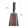 Picture of 10 in. steel cowbell/Noise makers with handles. Cheering Bell for sporting, football games, events. Large solid school hand bells. Cowbells. Percussion Musical Instrument. Cow Bell Alarm (Copper)