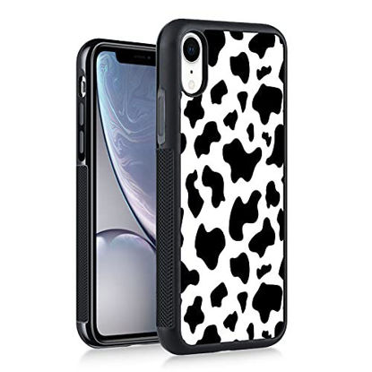 Picture of KANGHAR iPhone XR Case Phone Cases Cow Print Pattern Soft TPU Bumper Hard PC Back Shell Shockproof Anti-Scratch Full Body Protection Case