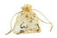 Picture of 3.5 x 4.7 Inch 100 Flower Organza Jewelry Gift Pouch Candy Pouch Heart Drawstring Wedding Favor Bags SDXH2109012100A (gold heart)