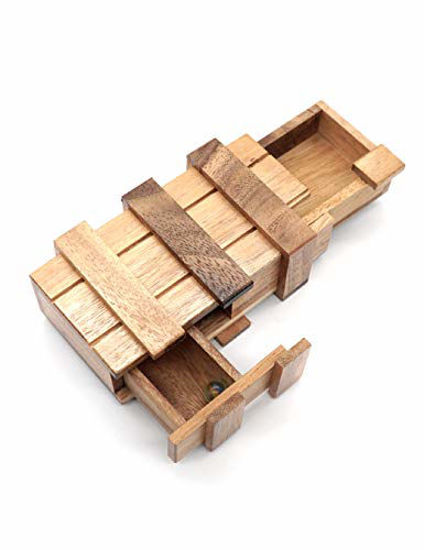 Picture of Secret Puzzle Box for Adults Magic Money Holders for Adults and Card Wooden Secret Compartments Gift Cards Case Holder Japanese Puzzle Boxes Case Gifts