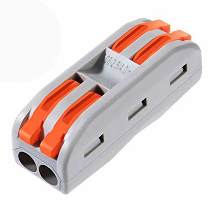 Picture of XHF Conductor Compact Connectors Lever Wire Nut Electrical Connectors Wire Terminals for 2 Circuit Inline Splices 28-12 AWG (SPL-2, 25PCS)